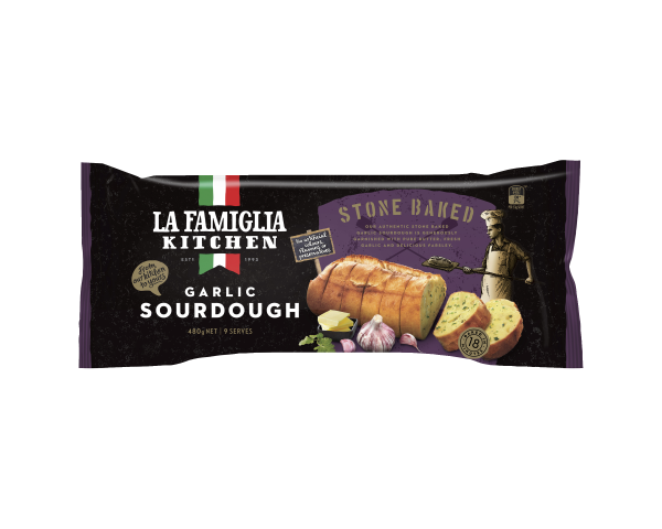 La Famiglia Bread Stone Baked Garlic Sourdough 480 g